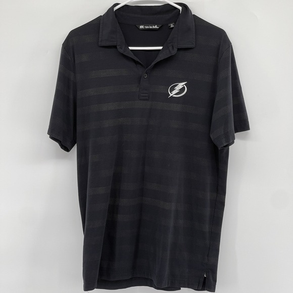 Travis Mathew Men's Medium Black Tampa Bay Lightning Polo Shirt Golf Casual - Picture 2 of 7